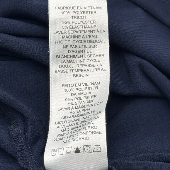 SLNY Women's Large Blue Floral Animal Print Silky High Low Sleeveless Midi Dress - Picture 6 of 9